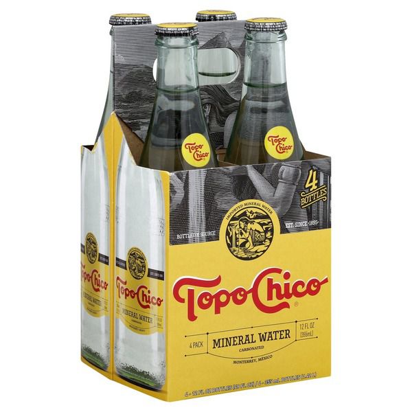 Topo Chico Mineral Water, Carbonated, 4 Pack OBX Grocery Stockers